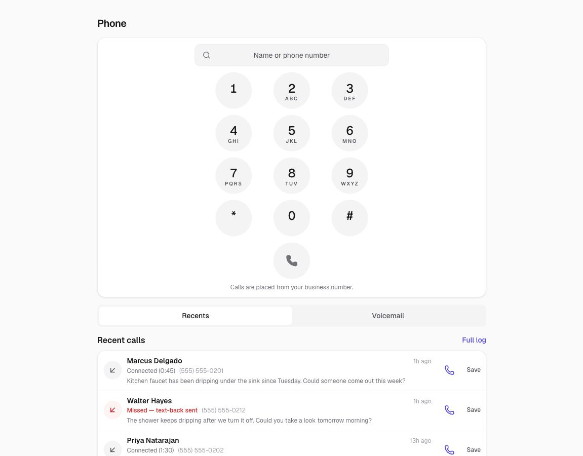 A customer reached the business and spoke with a person